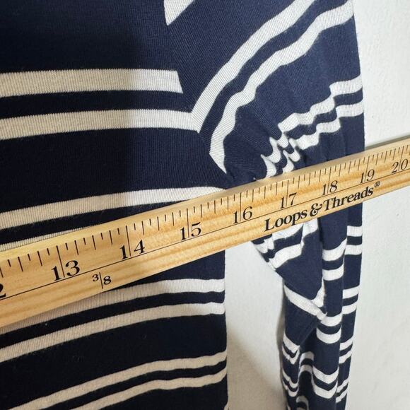 Maeve Anthropologie Striped Turtleneck Swing Dress‎ Women’s SP Blue Long Sleeve - Picture 5 of 10
